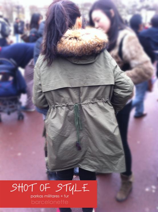 Shot of Style 1: Parkas militares con cuello de fur