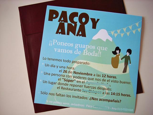 Las etiquetas e invitaciones personalidazas de Vitamina*d para Paco y Ana Las etiquetas e invitaciones personalidazas de Vitamina*d para Paco y Ana