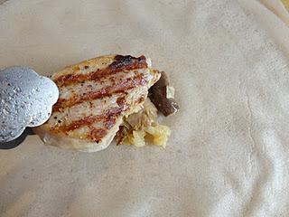 Saquitos de solomillo y foie con crema de pera y manzana Saquitos de solomillo y foie con crema de pera y manzana