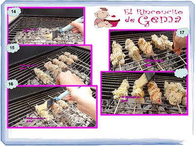 BROCHETAS BRASEADAS AL AJILLO. BROCHETAS BRASEADAS AL AJILLO.