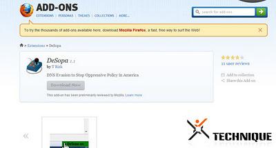 DeSOPA: Una extensión de Firefox para burlar los bloqueos que pretenden Sinde y SOPA DeSOPA: Una extensión de Firefox para burlar los bloqueos que pretenden Sinde y SOPA
