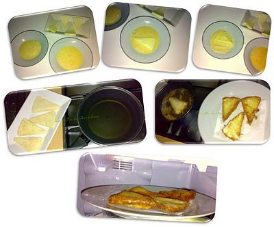 Torrijas de queso de oveja tierno con jarabe de uva Torrijas de queso de oveja tierno con jarabe de uva