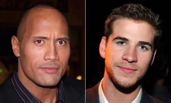 Liam Hemsworth y Dwayne Johnson en Empire State