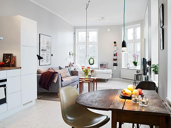 decorar un apartamento pequeño Decoración de interiores. Un bonito apartamento pequeño de 39 M²
