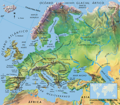 PRUEBAS DE LOCALIZACIÓN PARA 3º DE E.S.O.: EUROPA FÍSICA