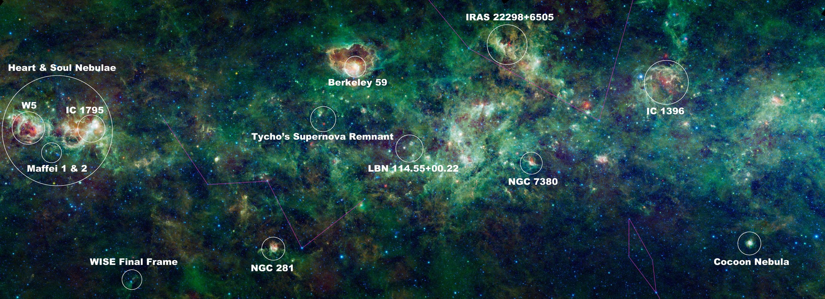 Nebulae via lactea, creacion estrellas, galaxia, via lactea infrarroja, wise