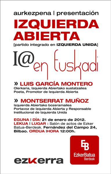 Presentación de IZQUIERDA ABIERTA en Euskadi