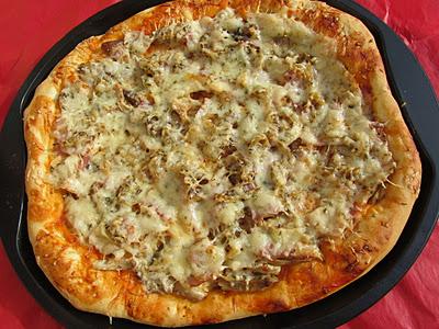 Pizza de pollo asado (aprovechamiento)