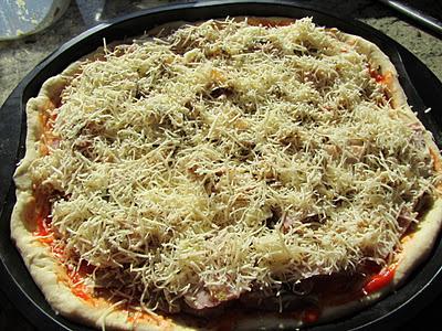 Pizza de pollo asado (aprovechamiento)