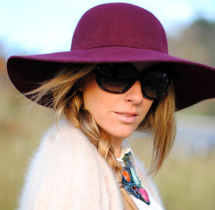 Burgundy hat