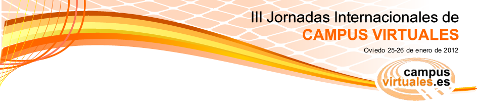 Cabecera III Jornadas Internacionales de Campus Virtuales 2012: 25 y 26 de enero de 2012.