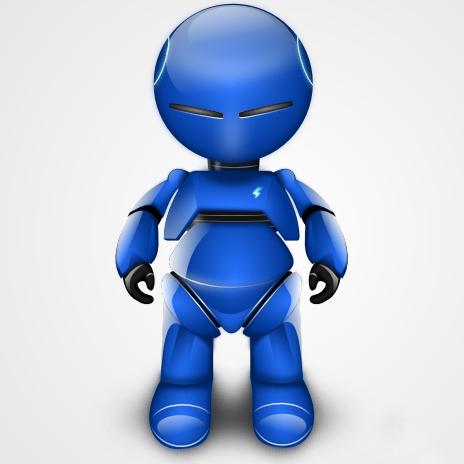 Robot azul en vector