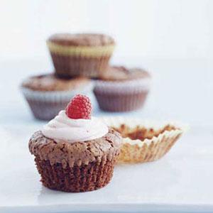 Brownie-cupcake con frambuesita