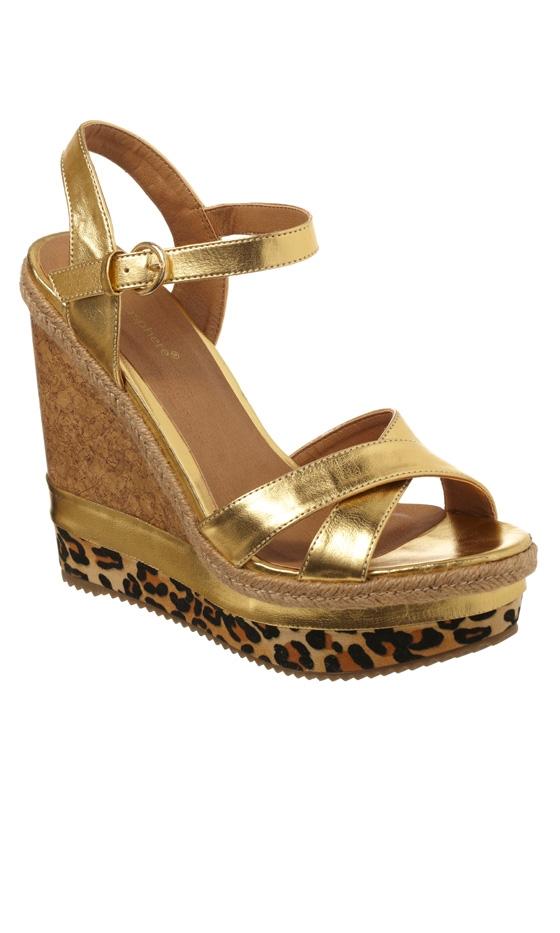 Primark SS12 Gold Strappy Wedge Shoes