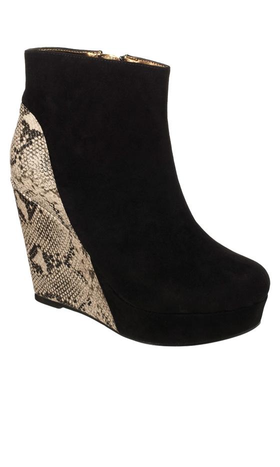 Primark SS12 Black Wedge Boots 