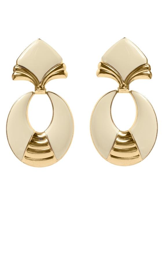 Primark SS12 Statement Gold And Cream Earrings