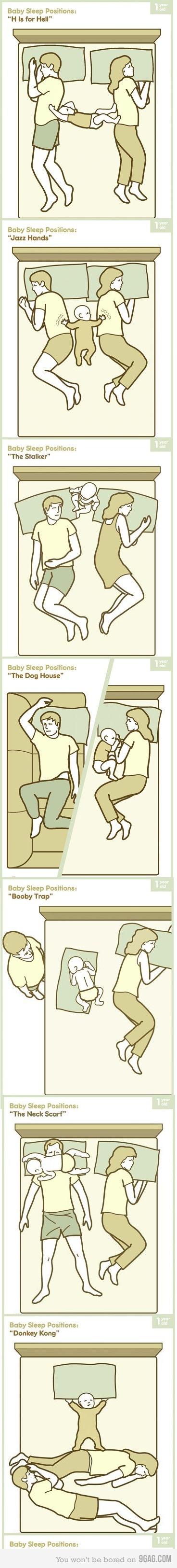 Humor de colecho: Posiciones para dormir con tu bebé