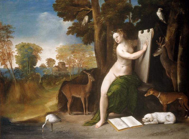 Circe y sus amantes en un paisaje -1525 Heroínas. Los poderes espirituales. Magas.