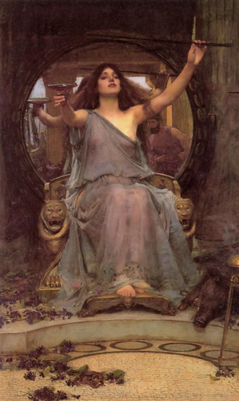 circe ofreciendo la copa a Ulises-1891 Heroínas. Los poderes espirituales. Magas.