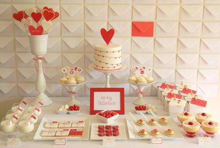 Una mesa de dulces San Valentín