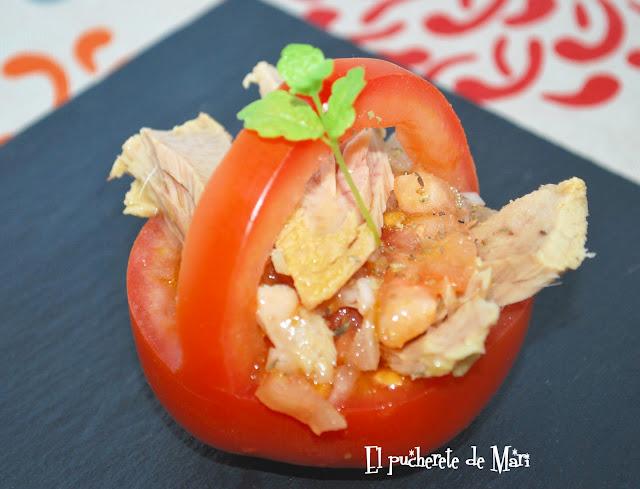 CESTAS DE TOMATE RELLENAS DE ATÚN CESTAS DE TOMATE RELLENAS DE ATÚN