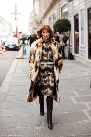 Anna Wintour y su espectacular colección de pieles. 