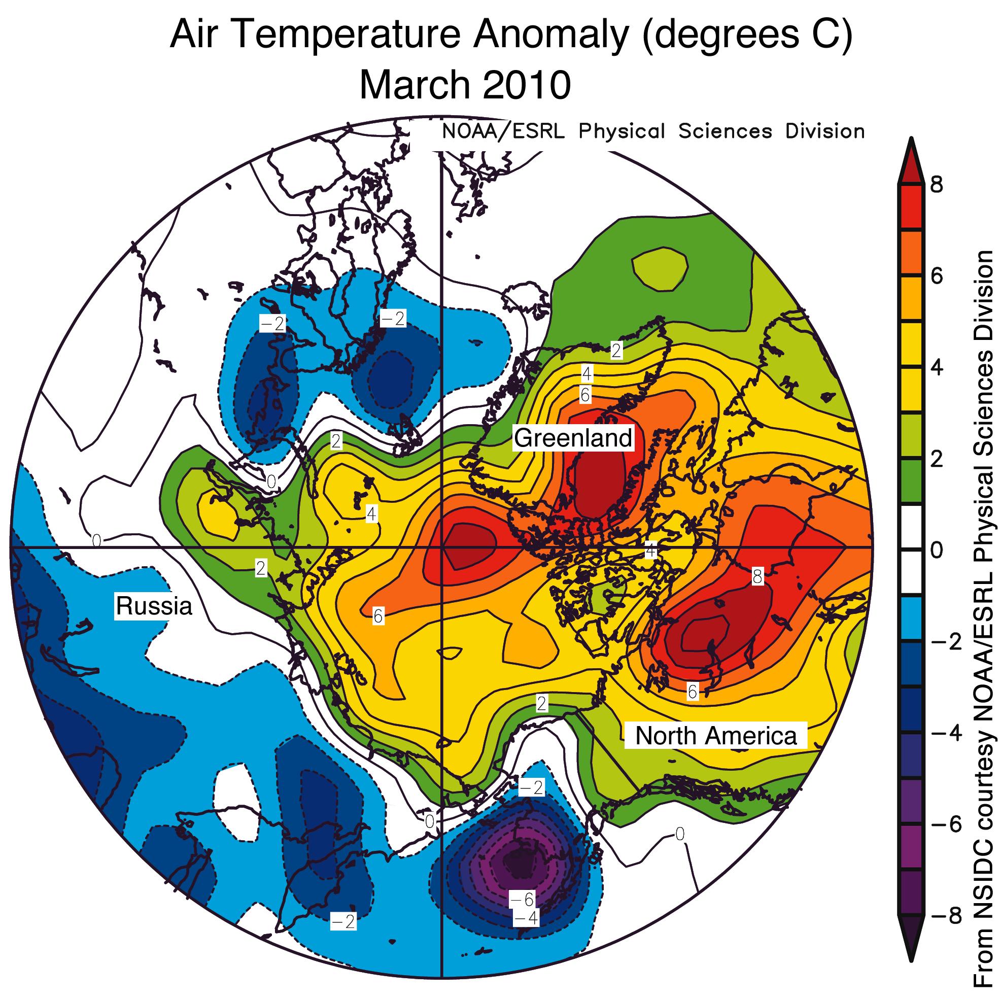 El comportamiento de los hielos árticos en el mes de marzo, la meteorología se ha impuesto a la climatología