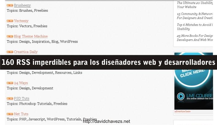 160 RSS imperdibles para los diseñadores web y desarrolladores