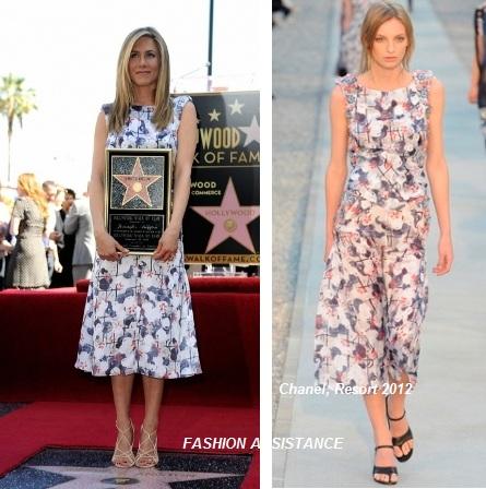 Jennifer Aniston inaugura su estrella en el Paseo de la Fama vestida de Chanel