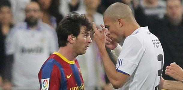 Leo Messi y Pepe: encuentra las cinco coincidencias.
