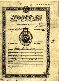 La persecución franquista a la Orden Masónica (1940). Documento 2ª parte La persecución franquista a la Orden Masónica (1940). Documento 2ª parte