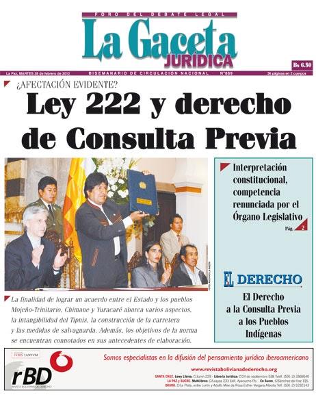 La Ley 222 y el Derecho a la Consulta Previa en Bolivia La Ley 222 y el Derecho a la Consulta Previa en Bolivia