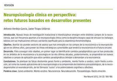 Neuropsicología clínica en perspectiva - Verdejo-García y Tirapu-Ustárroz
