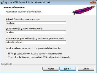primeros datos definir dominio,servidor y email del administrador de apache