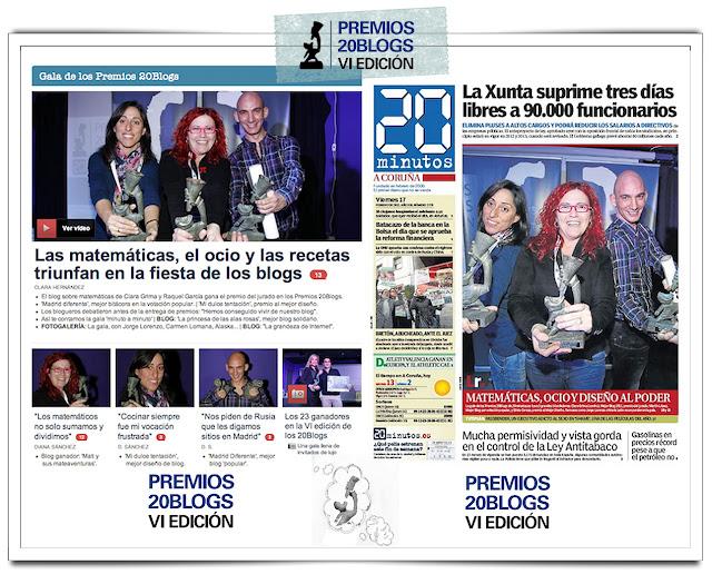 Premio al Mejor Diseño en los Premios 20Blogs para Mi Dulce Tentación