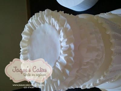 Paso a paso tartas fondant - Ruffle Cake o Tarta de Volantes