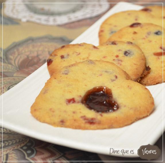 Berries shorbread cookies - Galletas melosas de frutos rojos.