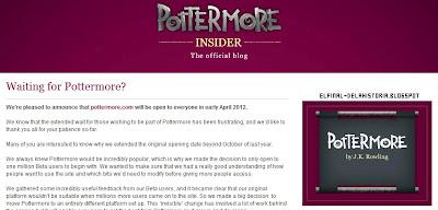 Pottermore estará abierto para todo el mundo a principios de abril Pottermore estará abierto para todo el mundo a principios de abril