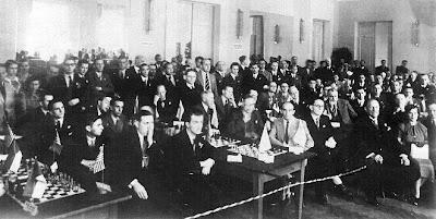 Ajedrez y pintura Henry Grob 1904-1974 Olimpiada de Ajedrez Varsovia 1935, sala del Casino de Oficiales de Varsovia