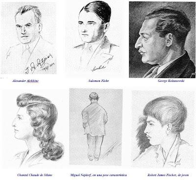 Ajedrez y pintura Henry Grob 1904-1974 Dibujos de ajedrecistas pintados por Henry Grob
