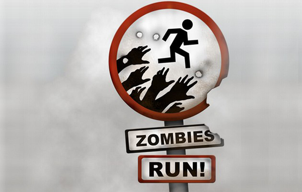 Atención, Zombies en el camino, correr