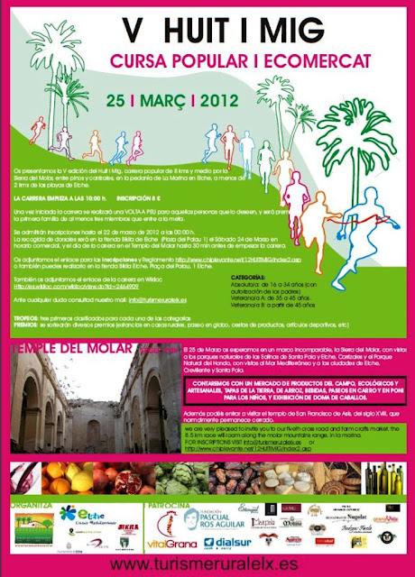 Elche / Elx. V Huit i Mig: Carrera Popular, Volta a Peu y Ecomercado en la Serra del Molar de La Marina Elche / Elx. V Huit i Mig: Carrera Popular, Volta a Peu y Ecomercado en la Serra del Molar de La Marina
