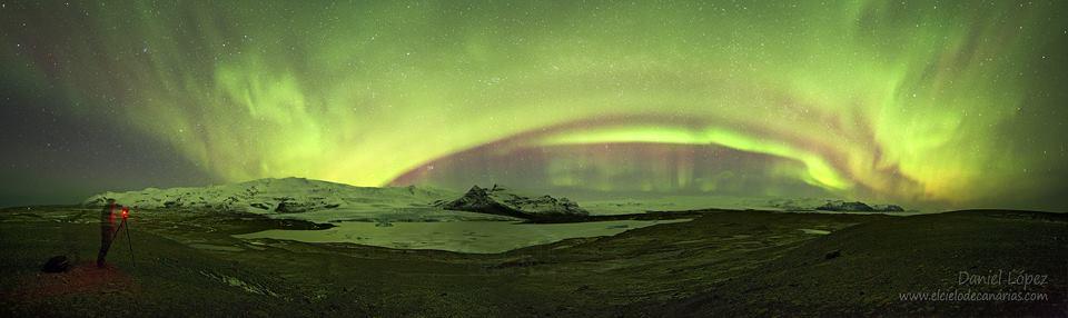 Auroras verdes sobre Islandia