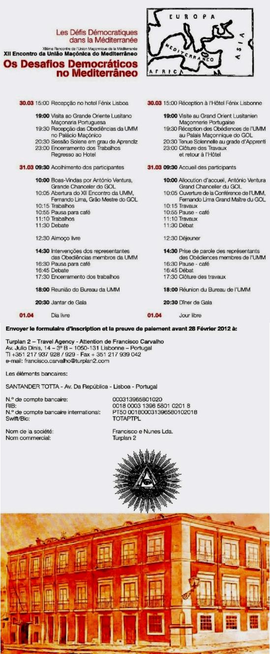 Reunión de la Unión Masónica del Mediterráneo en Lisboa Reunión de la Unión Masónica del Mediterráneo en Lisboa