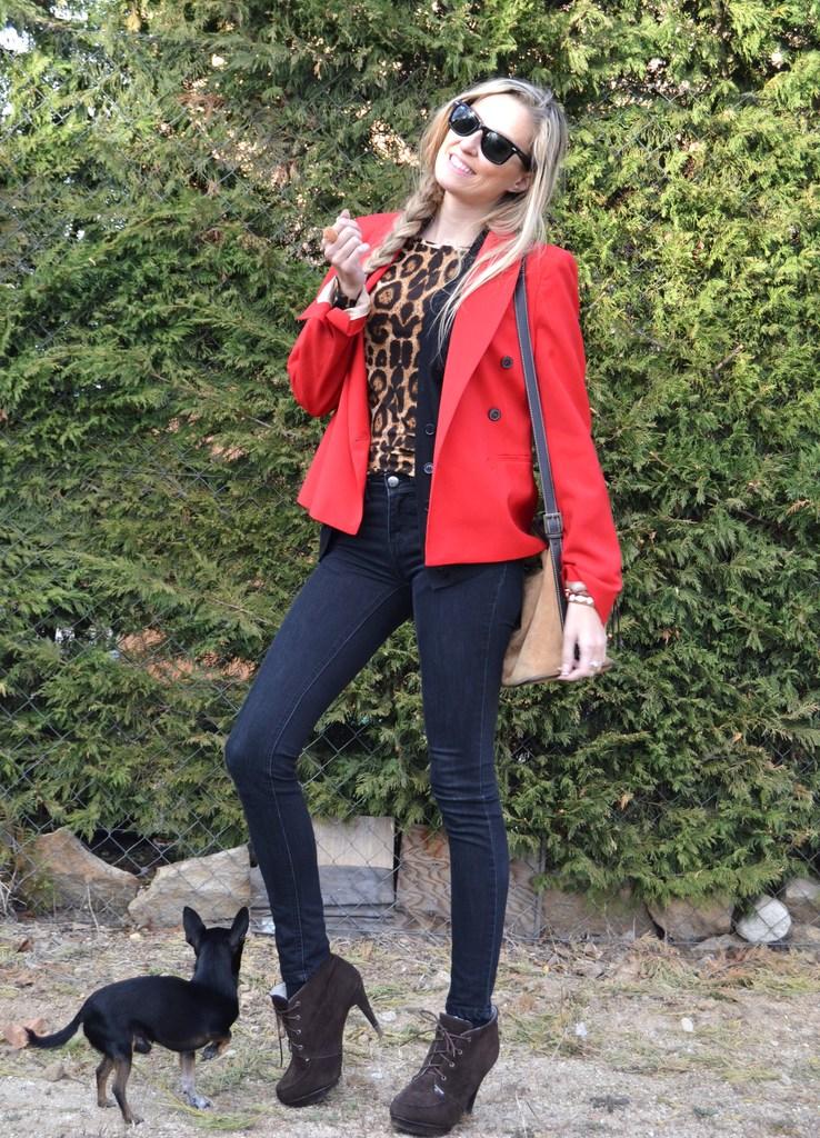 Animal print, black and red Animal print, black and red