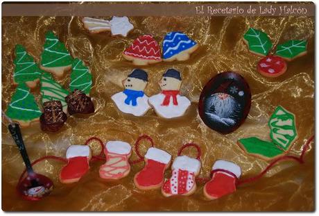 Galletas navideñas decoradas con glasa real