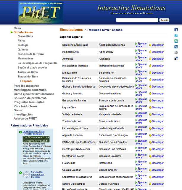 Phet: simulaciones interactivas y otros laboratorios virtuales