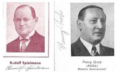 Torneo Internacional de Ajedrez Femenino y Encuentro París-Barcelona 1949 Los ajedrecistas Rudolf Spielmann y Henry Grob