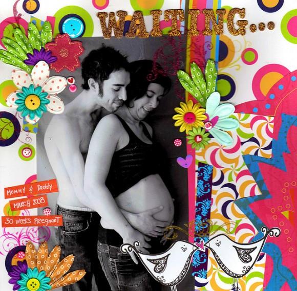 Scrapbook embarazada Scrapbooking = papel, tijeras, algunas técnicas y mucha imaginación