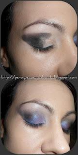 Maquillaje en tonos morados, rosas y negros con diferente base Maquillaje en tonos morados, rosas y negros con diferente base